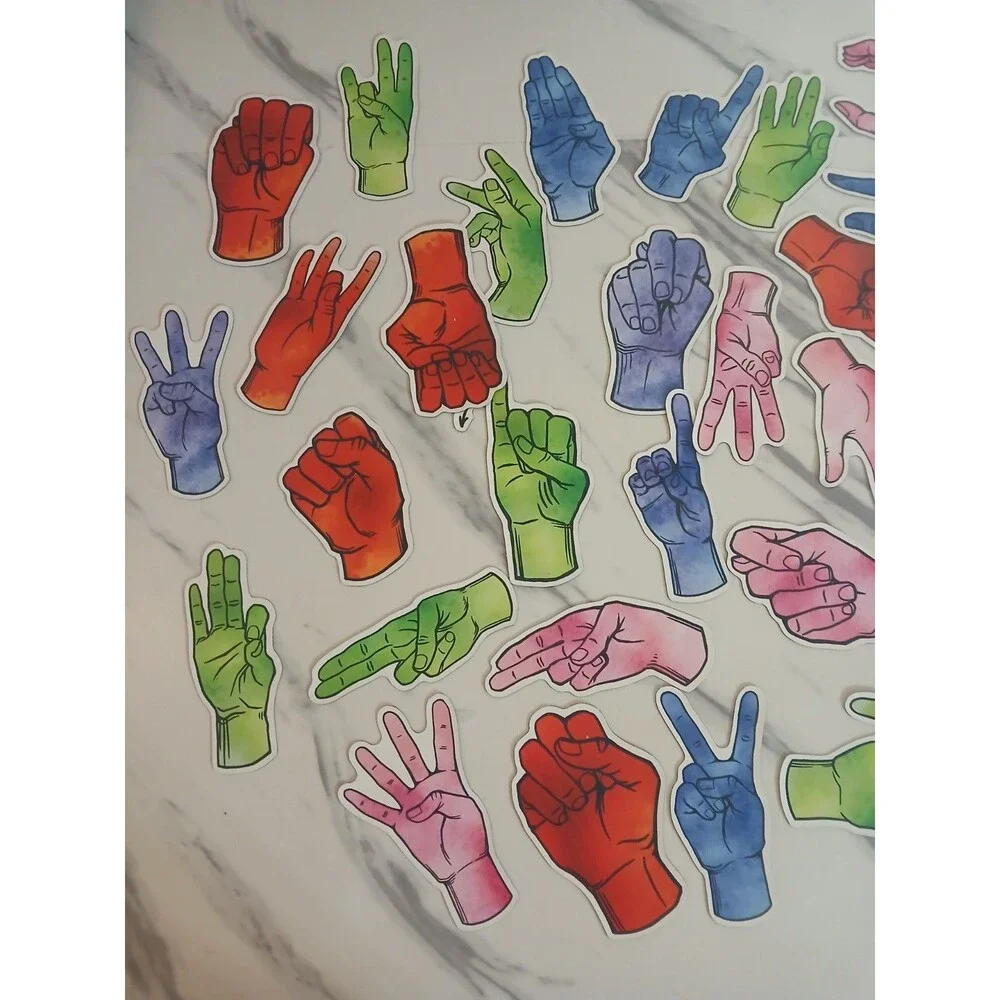 35 Piece Set  ASL Magnets  Classroom Alphabet Magnets American Sign Language